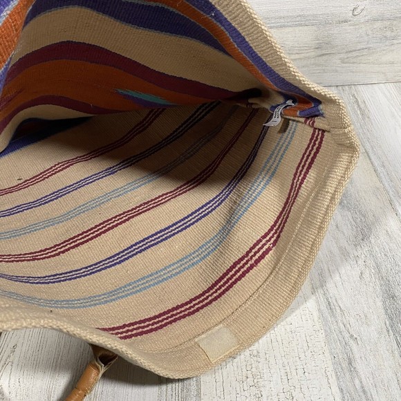 Southwest Aztec Tote Bag Colorful Stripe Pattern Color Block 100% Cotton Western - Picture 6 of 7